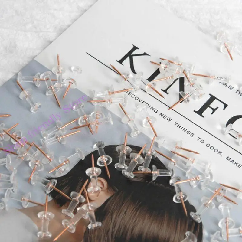 594a 100pcs Pins transparentes oro