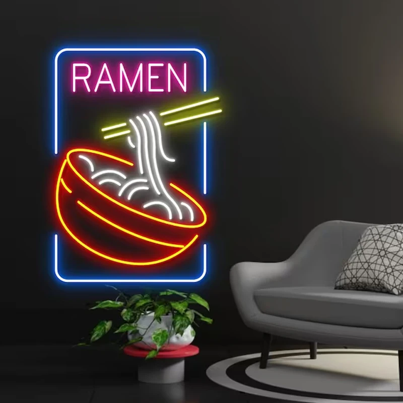 

Custom LED Neon Sign Noodle Japanese Food Neon Light Ramen Neon Sign Wall Hanging Sign Business Store Decor