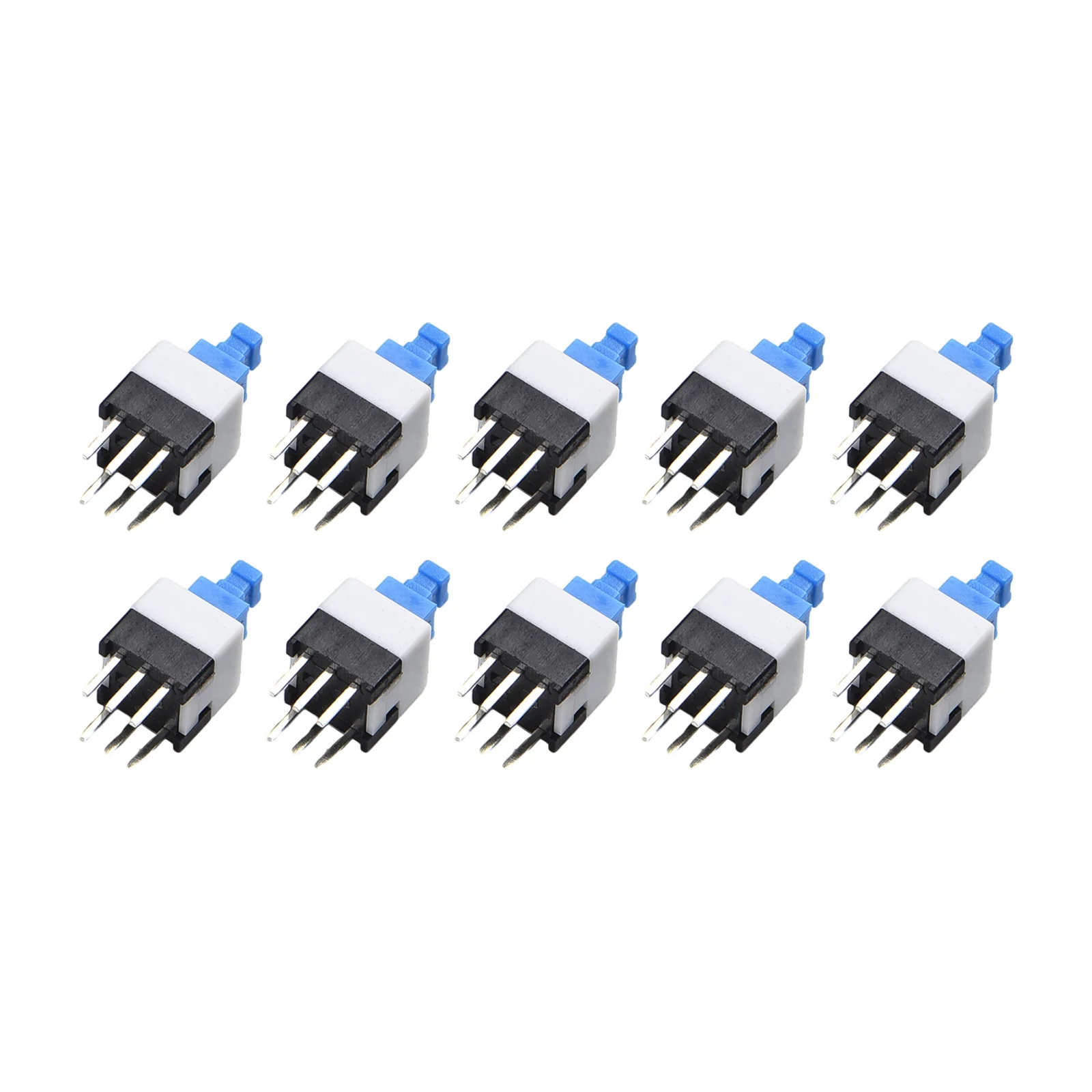 10PCS Tactile Push Button Switches with Self Locking Function 6 Pin Design for DIY Electronics and Automation Systems