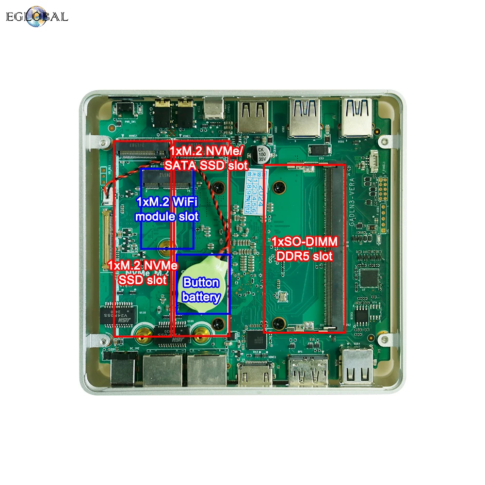 EGLOBAL Mini PC Intel Alder Lake N100 Windows 11 Mini PC 8/16GB DDR5 256/512GB PCIe M.2 SSD Ultra Thin Desktop Computer