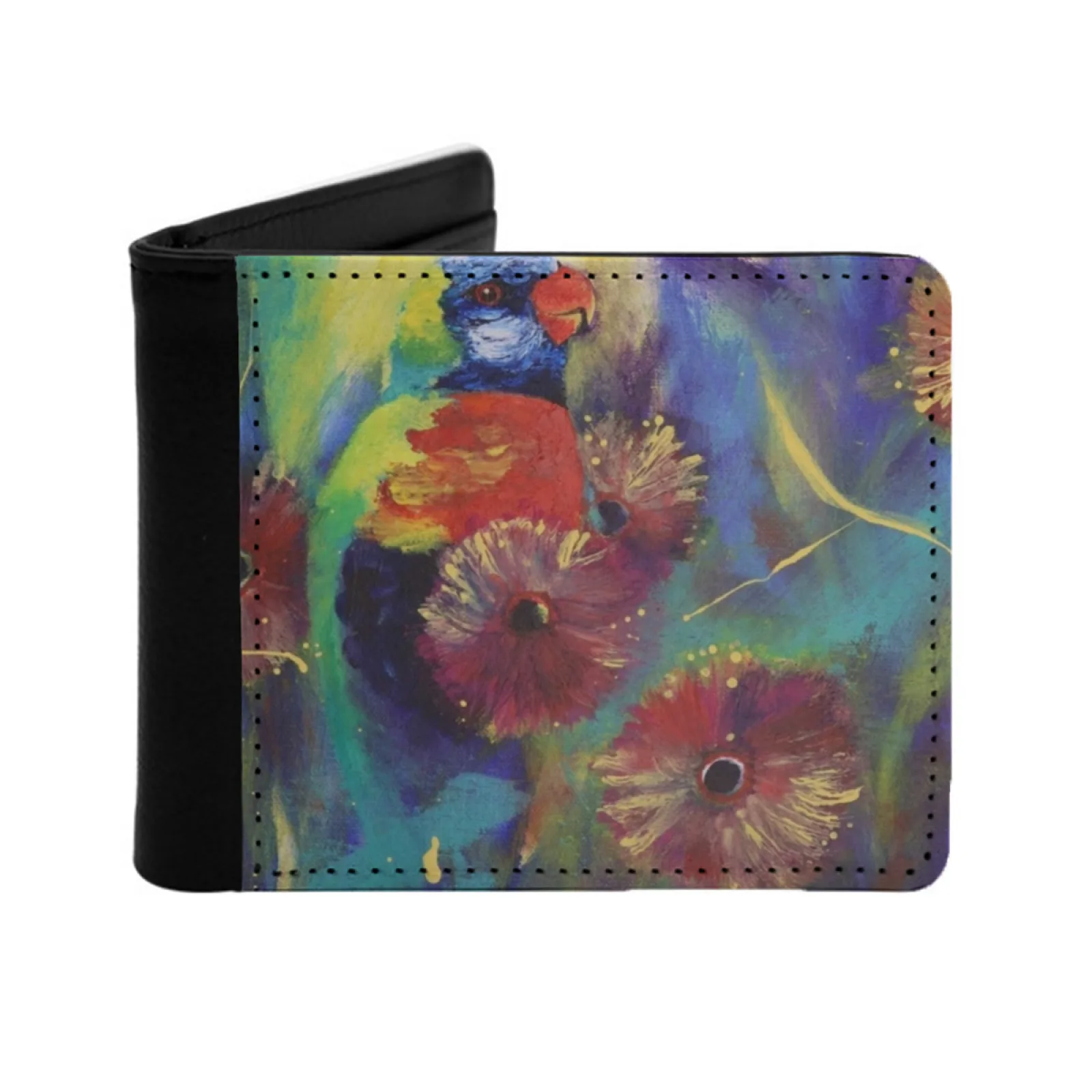 

Rainbow Lorikeets, новый мужской кошелек, короткий модный кошелек из искусственной кожи, кошелек с несколькими картами, Rainbow Lorikeets, птицы, радужные красочные