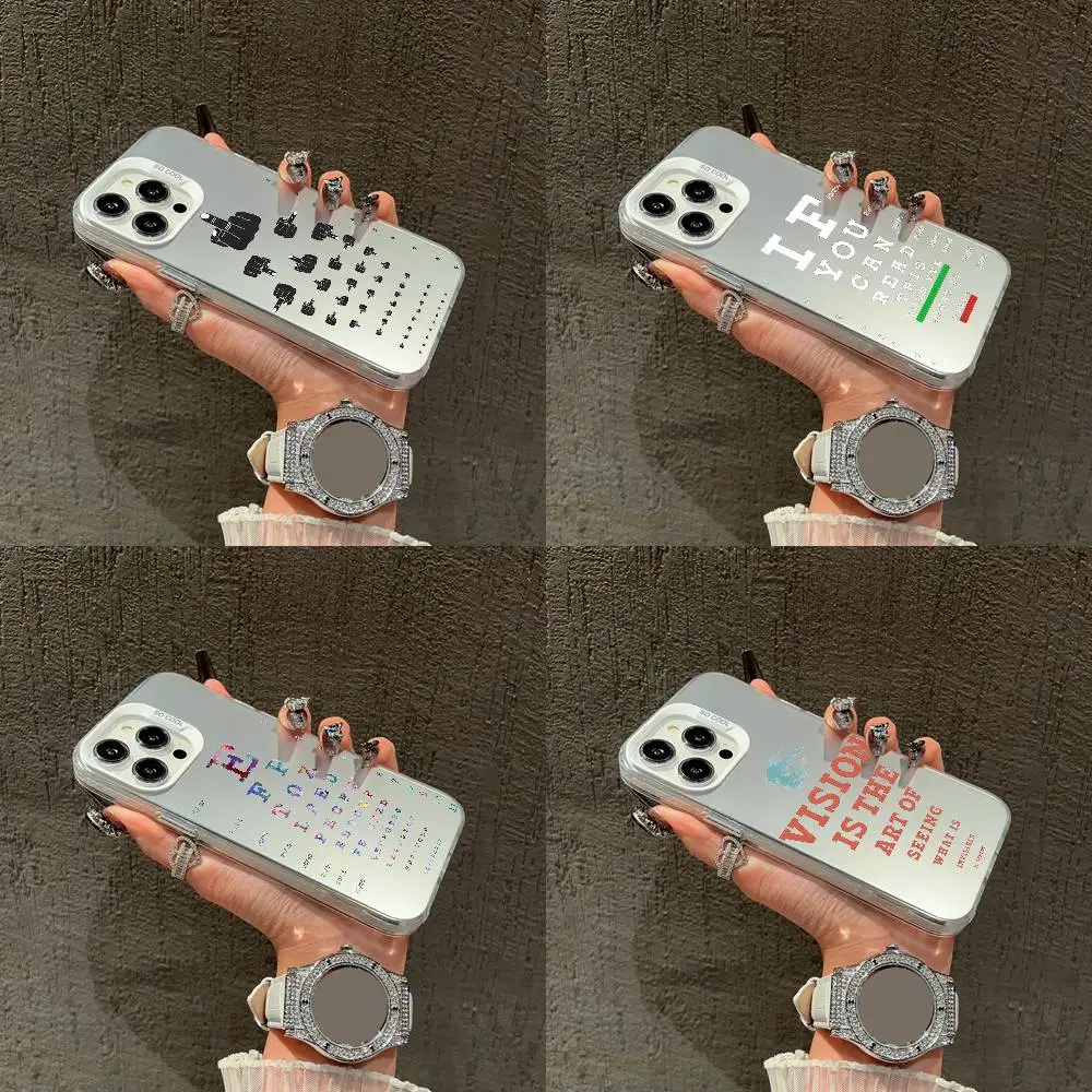 

Medical Eye Vision Chart Phone Case For iPhone 16,15,14,13,12,11,Mini,Pro,E,XS,SE4,MAX White IMD Box