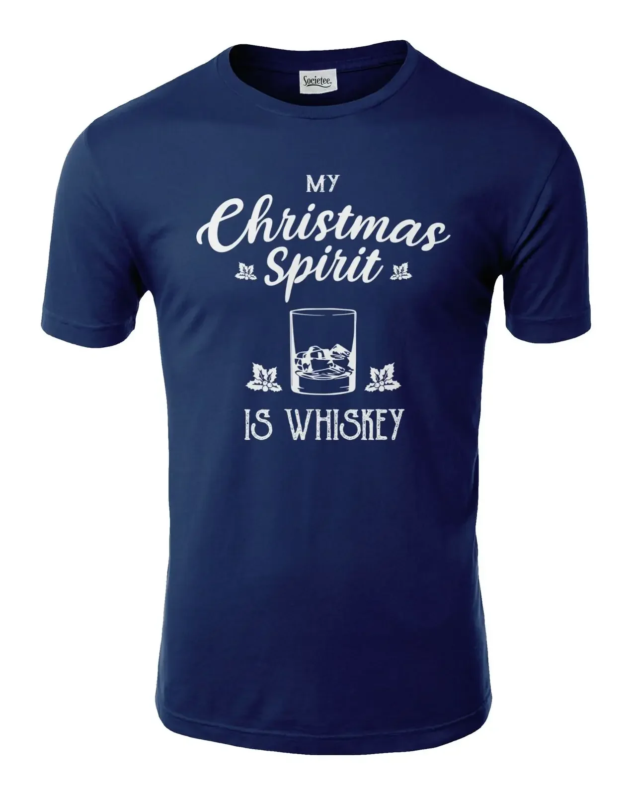 Christmas Drinking Spirit Whiskey Funny Unisex Tee Tshirt