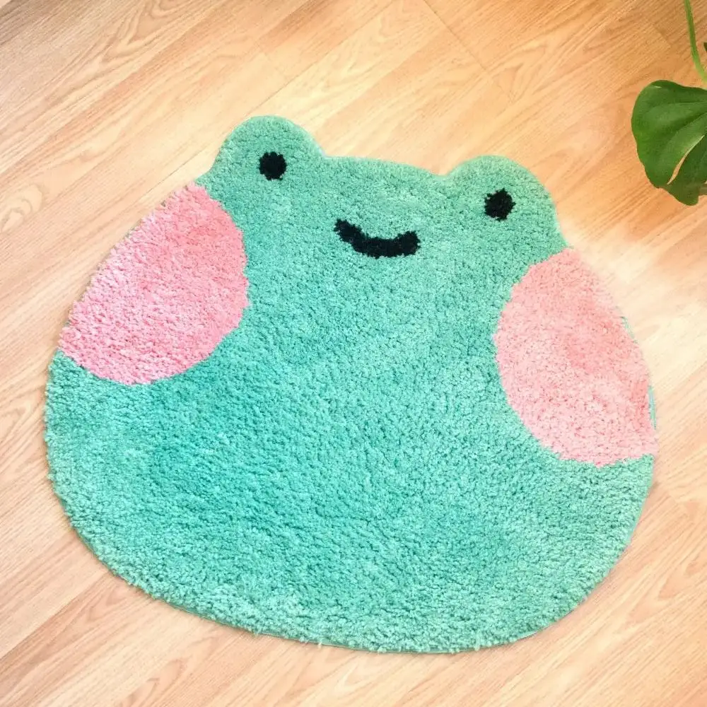 Cute Frog Rug Digital Printing Technology Simple Housewarming Gift Handmade Non-Slip Decorative Carpet