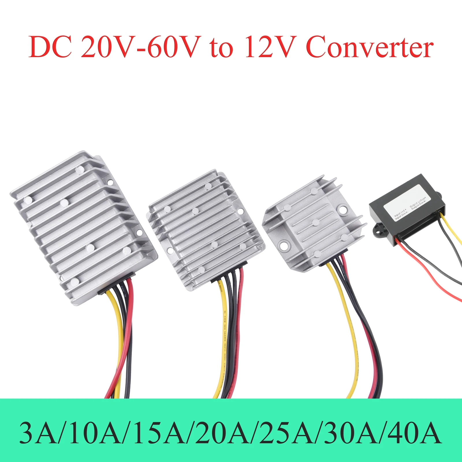 

Automotive 12V Buck Converter | 20-60V to 12V Step-Down Power Supply | 3A to 40A Models Available