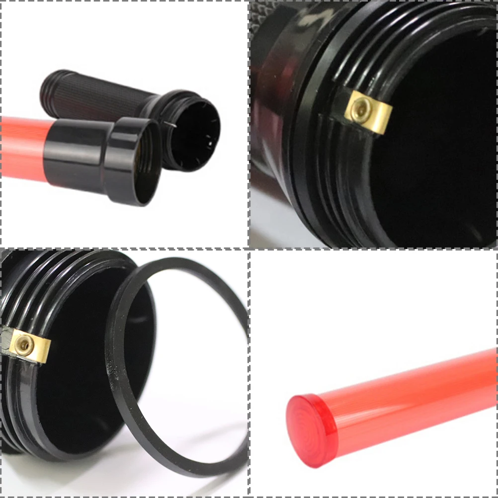 2 Stück LED Fire Baton Glow Sticks Notfall-Sicherheitsleuchte Signalblitz Kunststoff