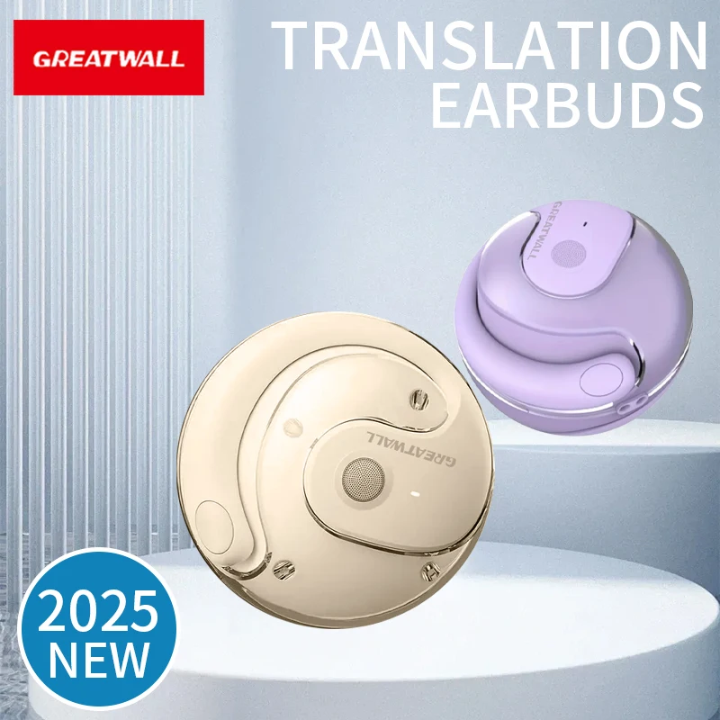GREATWALL Подвесные наушники-переводчики, спортивные высококачественные стереонаушники, могут переводить 144 языка онлайн