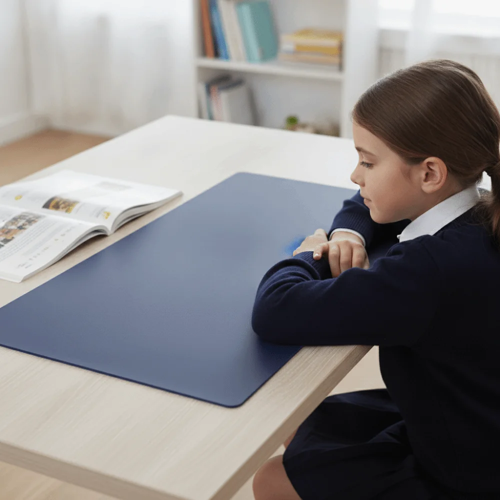 Mouse Pad Leather Writing Pad Cork Large Table Protector Waterproof Premium Keyboard Mat Adults
