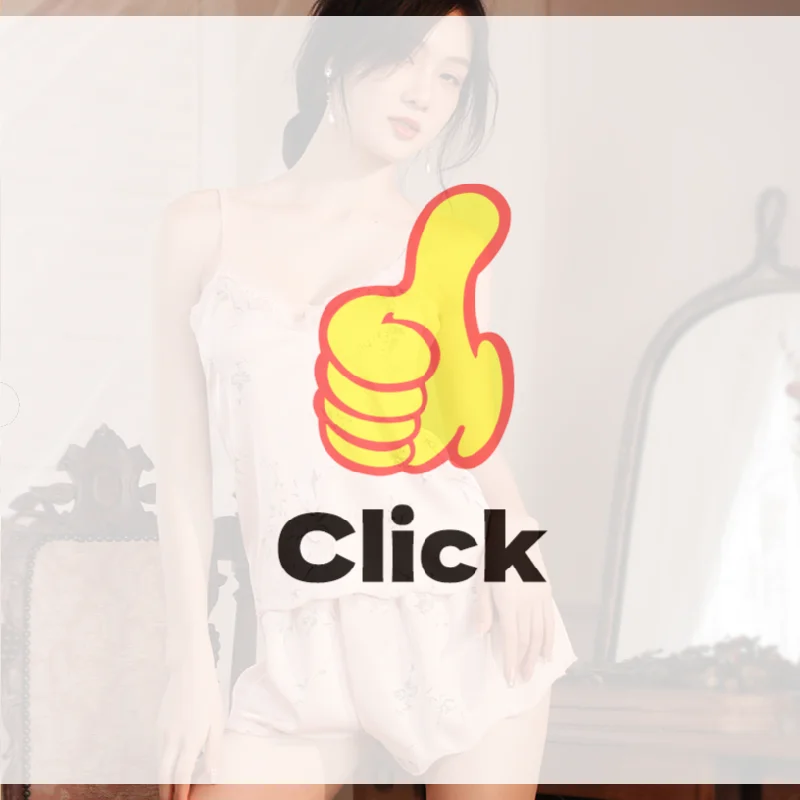 

Fashionable Lingerie Printed Suspender Home Set Sexy Pajamas Lace Shorts