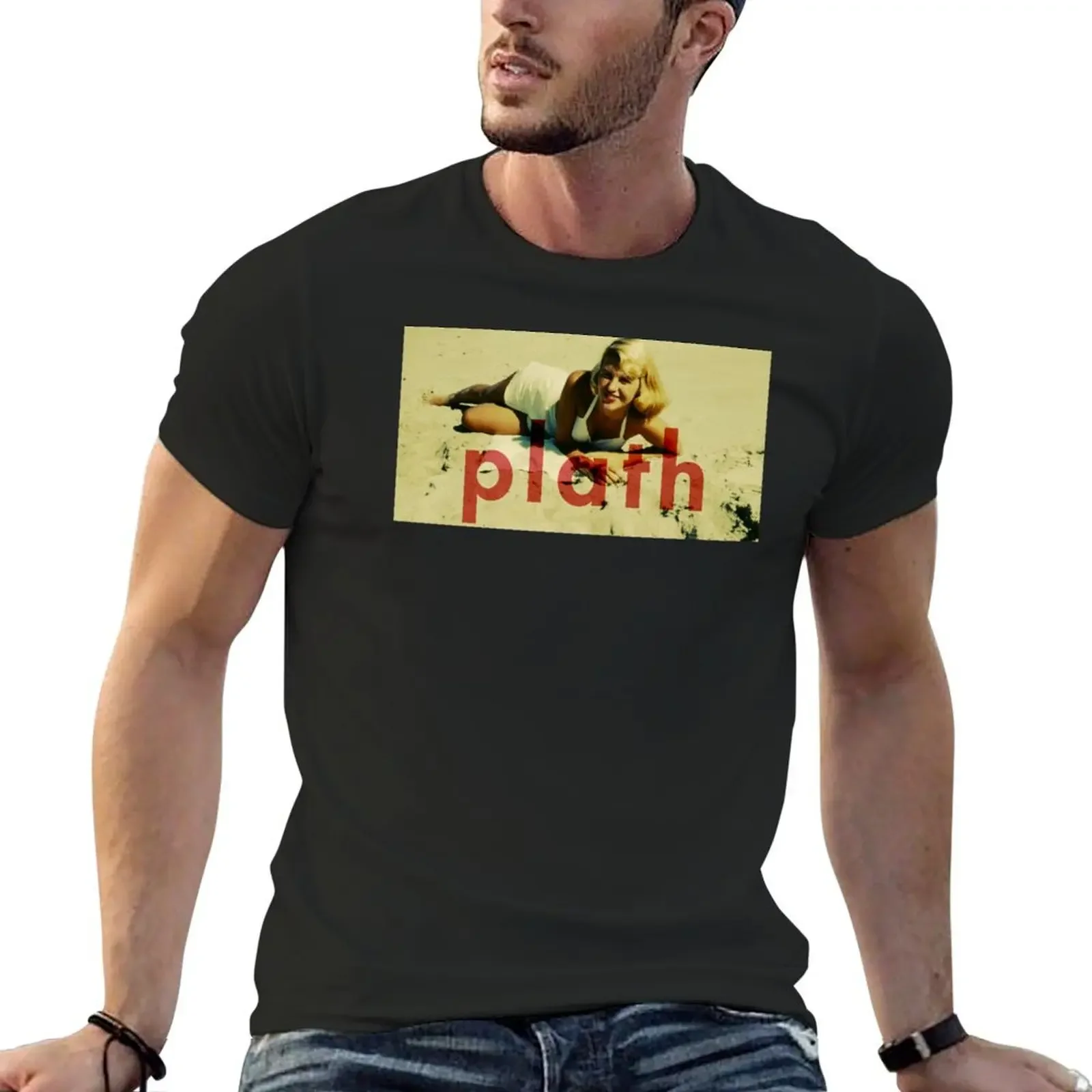 Plath T-Shirt Aesthetic clothing plus size tops anime figures graphic t shirt vintage mens t shirts top quality