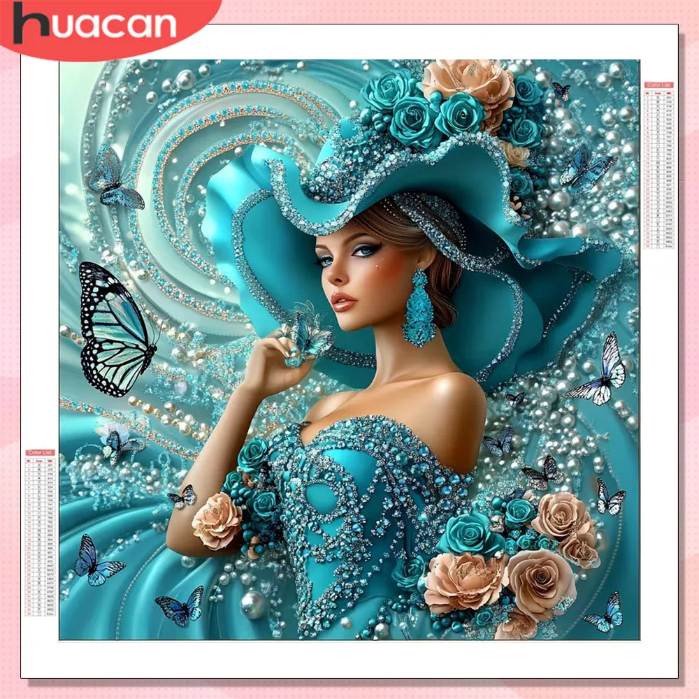 HUACAN Diamond Painting Novelties 2026 Woman Portrait Diamond Art Complete Kit Girl Flower Room Wall Decoration Handmade