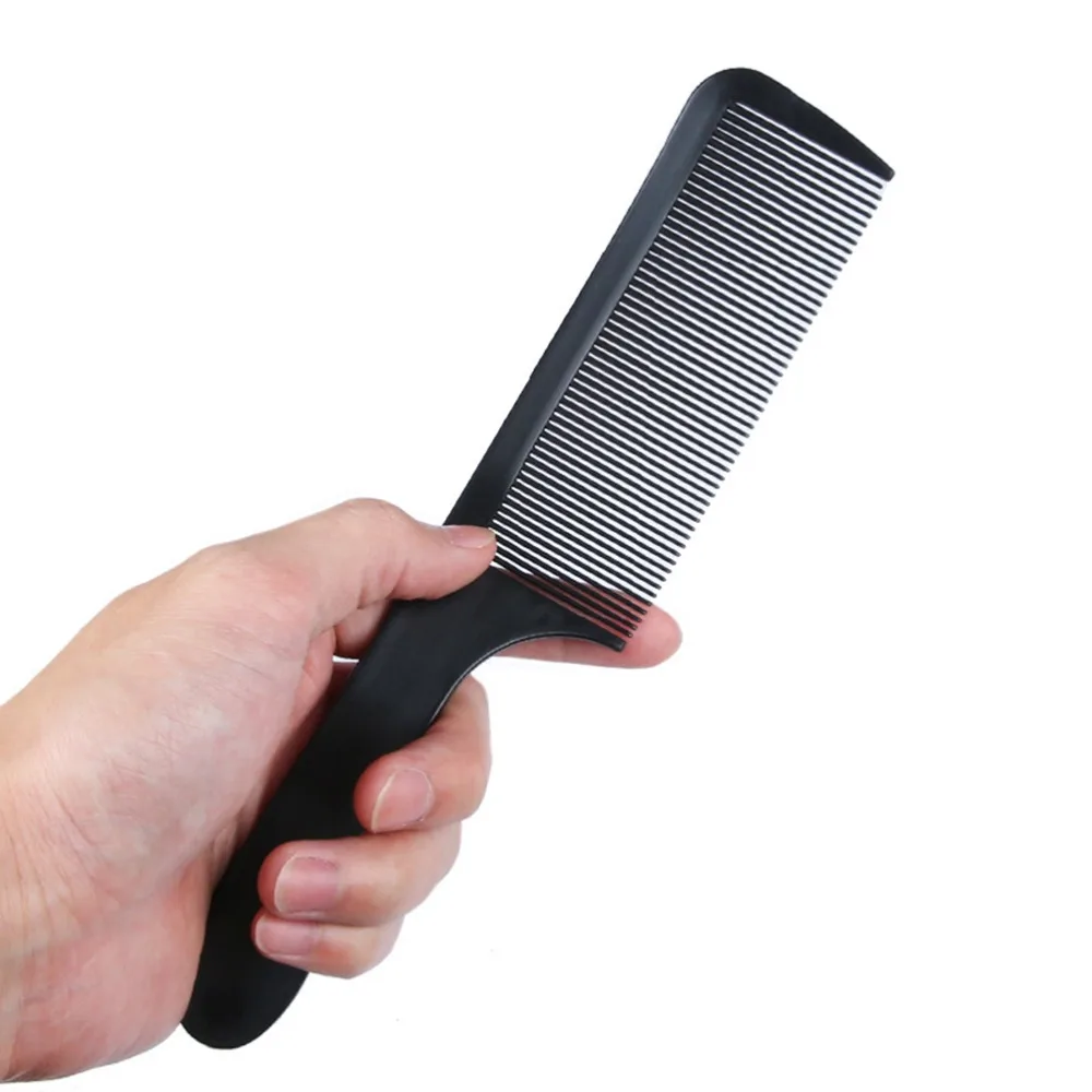 2PCS Durable Curved Design Barber Clipper Comb Round Tooth S-Shaped Handle Detangling Comb Flat Top Comb For Women