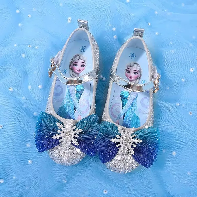 Disney Princess Elsa Shoes Girls\' Frozen Fantasy Sequins Performance Shoes Girls\' Shoes Crystal Soft Sole Performance Shoes Size