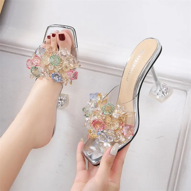 Women Slip On Flat Sandals Casual Bling Rhinestone Strap Sandals Open Toe Slide Go Walk Sandals Women Vegan Sandals Women