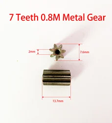 2Pcs 7T 0.8M Iron Pinion Metal Gear 0.8 Module 7 Teeth Inner Diameter 2mm Loose Fitting Motor Parts