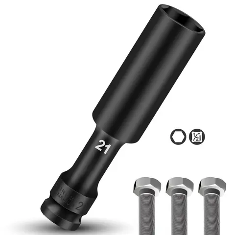 1 st 1/2-tums hylsnyckel med sexkantshuvud 8 mm-24 mm adapter, skiftnyckelkonverterare, borrhylsa 128 mm för pneumatiskt tryckluftverktyg 10 best sales 17 mm till 24 mm sexkantsadapter - №9