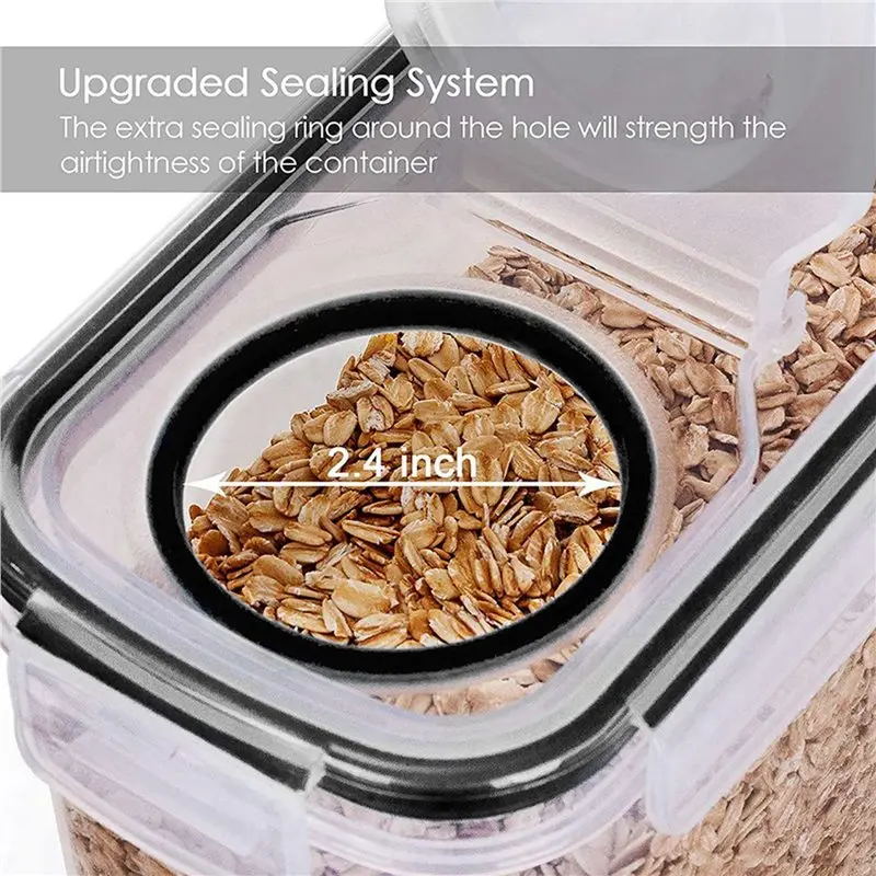16Pcs Cereal Storage Container Set, PP Airtight Food Storage Containers 2.5L For Cereal, Snacks And Sugar