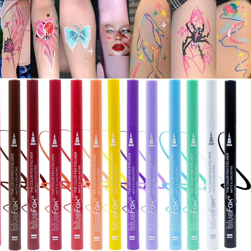 Wasserbeständiger, farbenfroher Eyeliner, langlebig, leicht zu reinigen, wasserfester flüssiger Eyeliner, hochpigmentierte Gesichtsfarbe