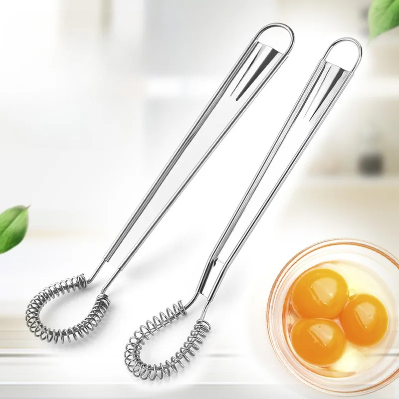 Stainless Steel Whisk Spring Hand Mixer Spoon Kitchen Eggs Sauces Honey Cream Mixing Kitchen Gadgets Cooking Tools