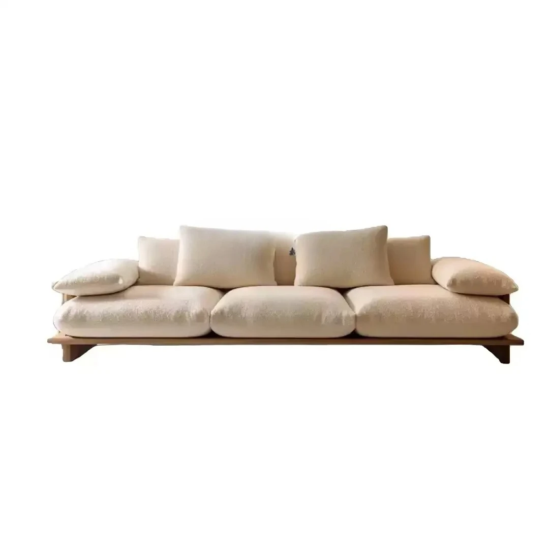 

Wabi-sabi Style Italian Minimalist Solid Wood, Sofa Casual Simple Modern Living Room Design Module Sofa