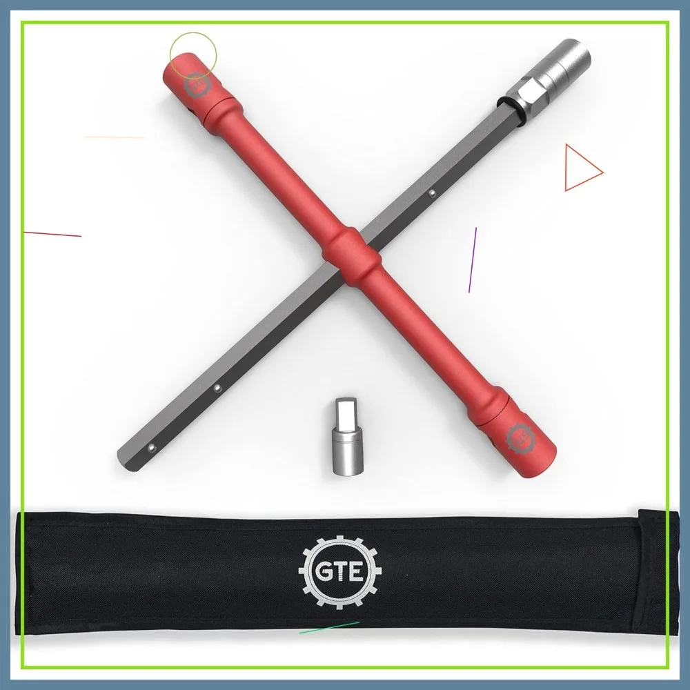 

Universal Compact Lug Wrench Set with Super-Strong Tire Iron, 2X More Torque for Easy Roadside Tire Changes