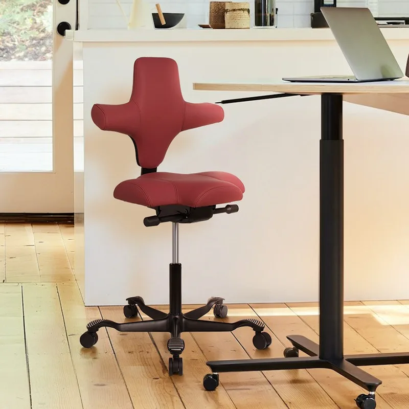 Cadeira Ergonômica para Equitação, Cadeira Giratória com Apoio Lombar e Ajuste de Altura, Conforto para Longos Períodos Sentado, Cadeira para Escritór