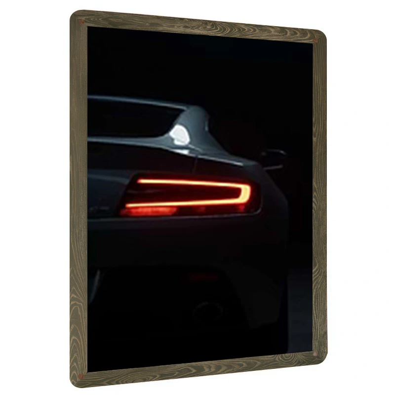 Car Tail Fin Neon Light Decorative Iron Painting Modern Home Wall Art Hanging Living Room Bedroom Decor