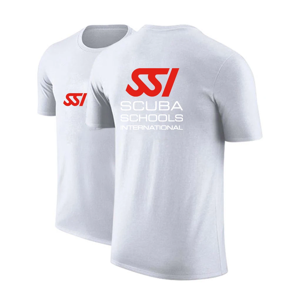 Scuba Diving Dive SSI Printing Fashion 2023 New Man's Summer Solid Color Short Sleeve Round Neck Leisure Cotton T Shirts Tops