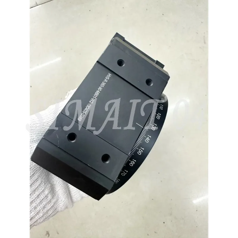 Hollow Electric Rotary Table R-axis Turntable Diameter 90mm Internal Worm Gear, THK Crossed Roller Bearing