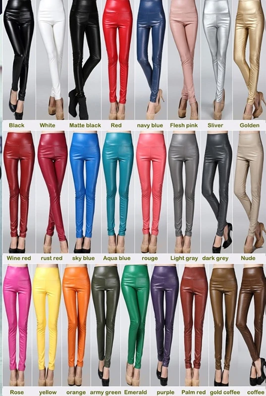 

Sexy Skinny Tight Trouser Elastic Stretch Faux Leather Autumn Winter Pencil Pant Women Velvet PU Leather Pants Female