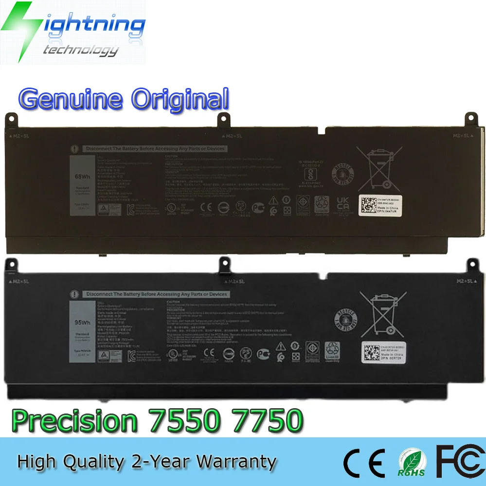 New C903V PKWVM Genuine Original Laptop Battery for Dell Precision 7550 7560 7750 7760 17C06 453-BBCP
