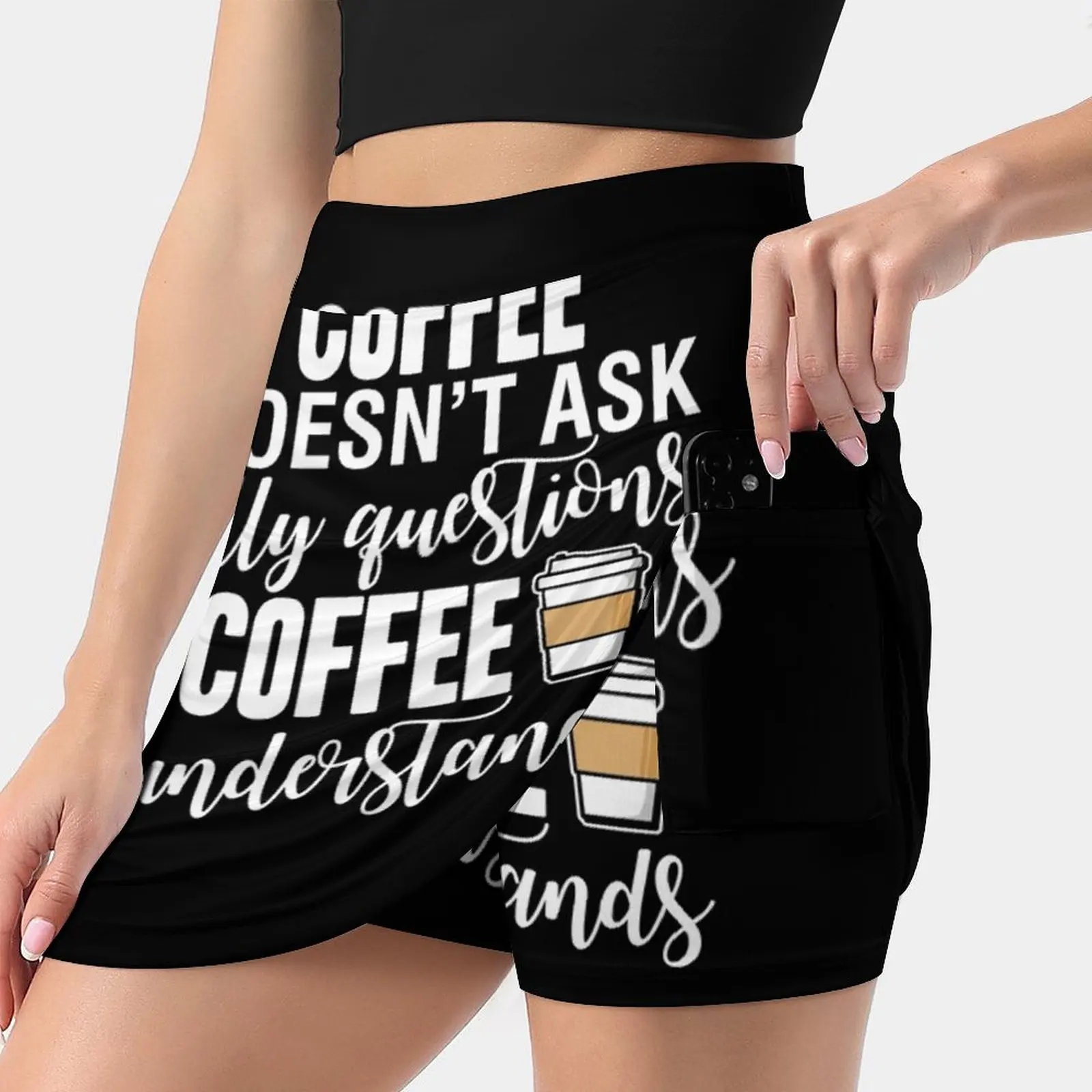 

Coffee Doesn'T Ask Silly Questions Coffee Understands Women's skirt Aesthetic skirts New Fashion Short Skirts Coffee Coffee