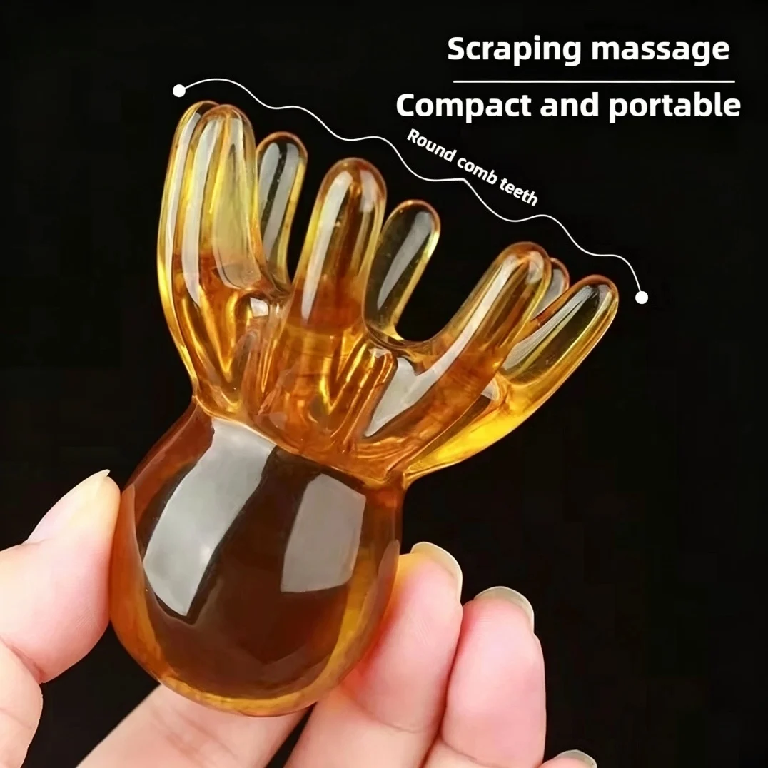 Peigne en résine mignon en forme de pieuvre - Outil de massage du cuir chevelu pour le soin des cheveux, le grattage des méridiens, l'acupuncture, le SPA, le Gua Sha et le massage de santé