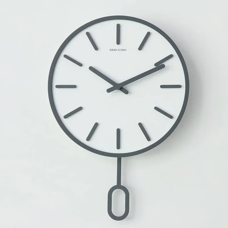 Nordic Decoration Silent Wall Clock Modern Vintage Wall Swing Clock Battery Operated Wall Clock with Pendulum Luxury Decoration