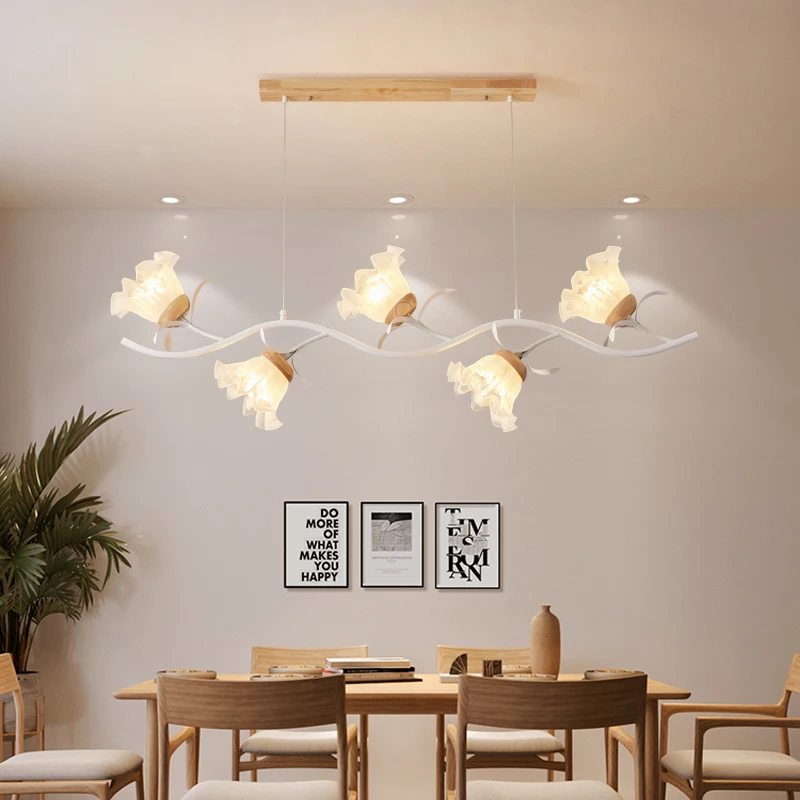 Dining Room Hanging Lamp Creativity Flower Restaurant Pendant Lamp Nordic Modern Kitchen Pendant Light Hotel Home Decor Lamp