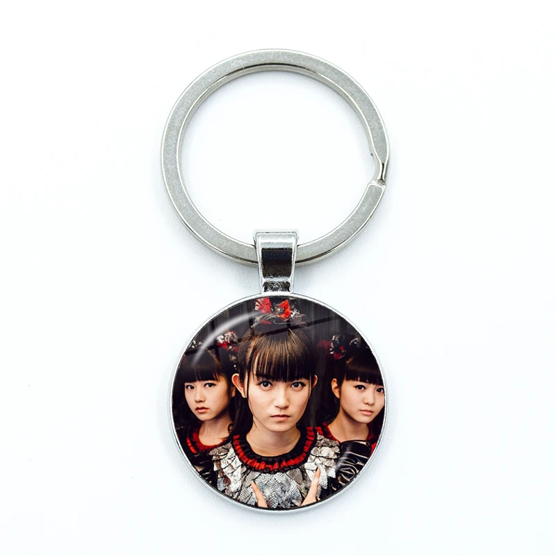 Babymetal Japanese Girl Metal Band Icons Keychain Glass Cabochon KeyRing Bag Car Key Chain Ring Holder Charms Jewelry Gifts