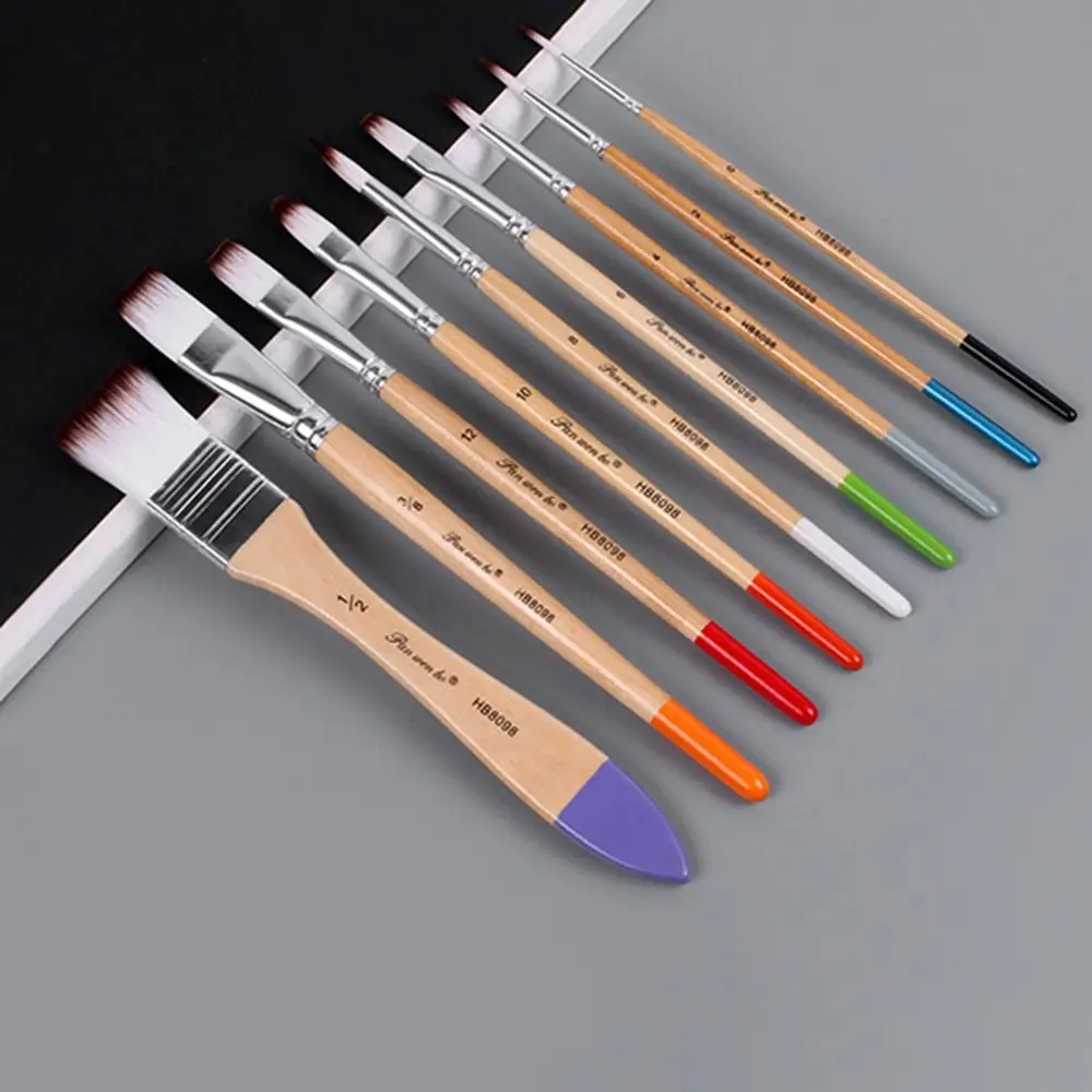 9 Teile/satz Multifunktionale Nylon Haar Pinsel Set Weichen Borsten Leichte Aquarell Zeichnung Pinsel Verschiedene Form