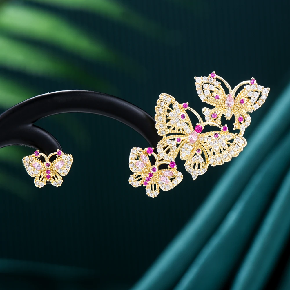 

Missvikki Fashion Street Style Butterfly Clip Earrings For Women Wedding Party CZ Dubai Bridal Earring boucle d'oreille 2022