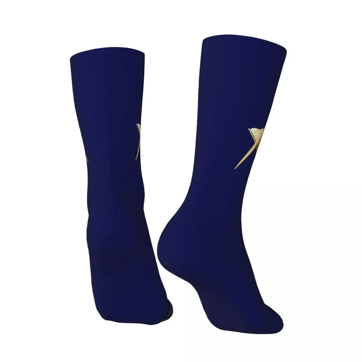 Elin Compression Gold Square and Compass Blue Background Masonic Sock for Men, Vintage Quality Pattern Crew Sock, Nouveauté