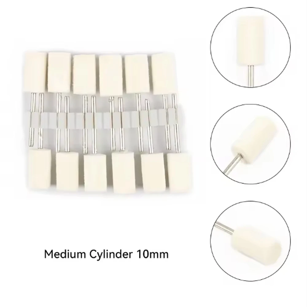 

12Pcs Shank Set Wool Felt Polishing Bobs Mounted Points for Mold Mirror Finish Dremel Rotary Tool Dental Lab Use
