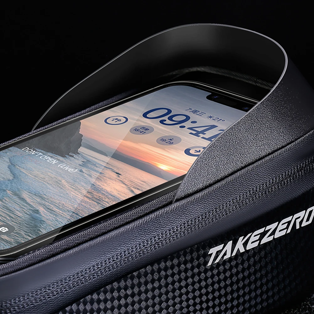 Bolsa para bicicleta con pantalla táctil, funda para teléfono, barrera ligera, impermeable, bolsa para cuadro frontal de bicicleta, carcasa dura, accesorios para ciclismo