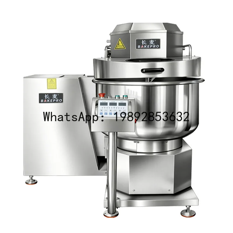 QQ Fully automatic large-scale tilt-head dough mixer - commercial-grade kneading machine with dual speeds