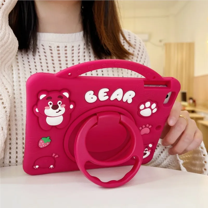 

Чехол Disney Strawberry Bear для Huawei Honor X9A X9Pro 11,5 дюймов Honor 6 7 X6 SE T10 10,1, детский силиконовый защитный чехол для планшета