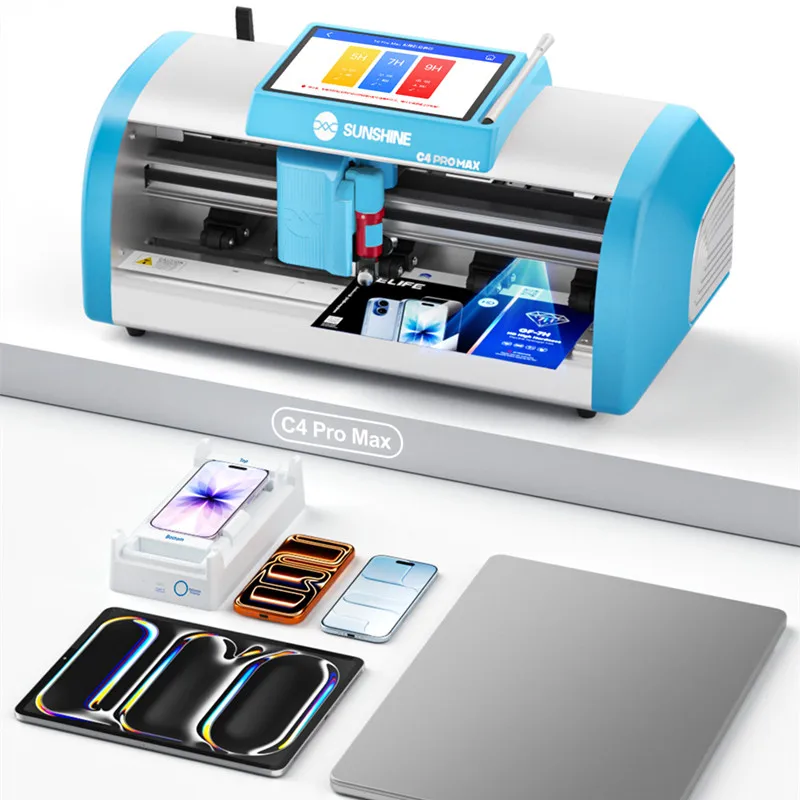 

Интеллектуальный станок для резки защитных пленок SUNSHINE C4 Pro Max, 16 дюймов, легко обрабатывает пленки высокой твердости 7H/9H