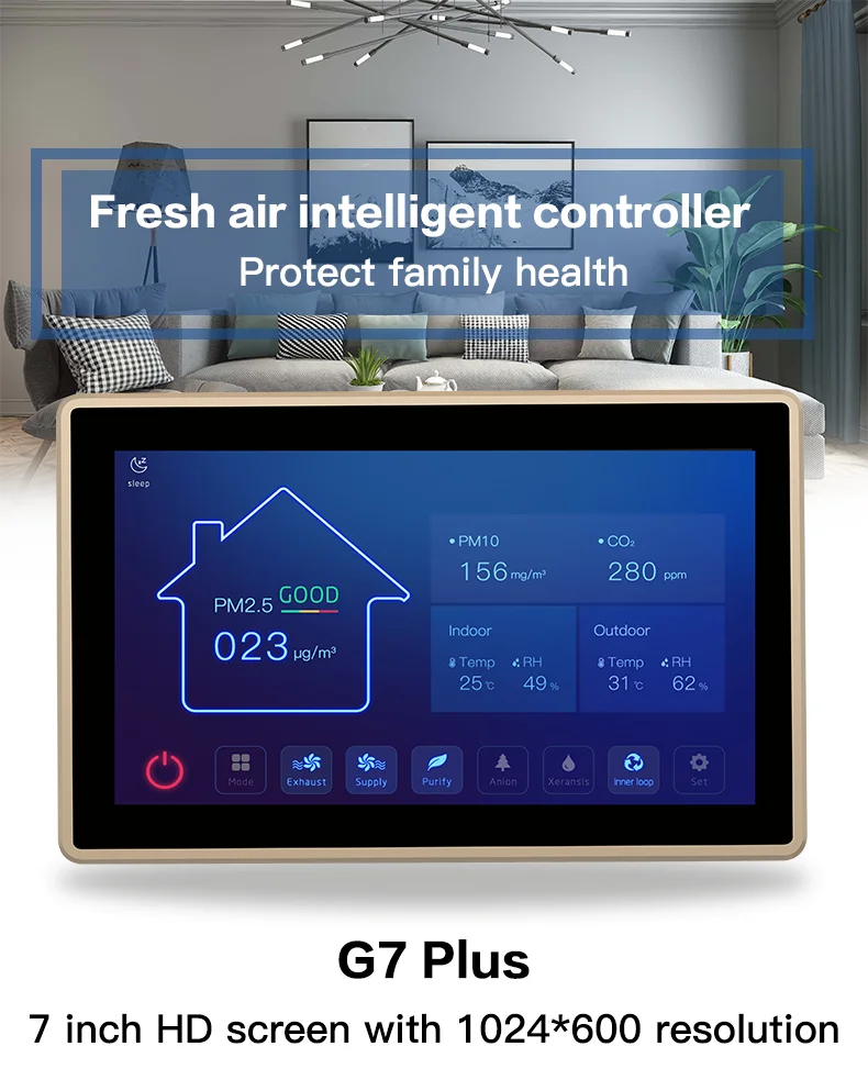 Tuya App RS485 Smart Air Quality Monitor und Controller Intelligent Controller Fresh Air Ventilation System