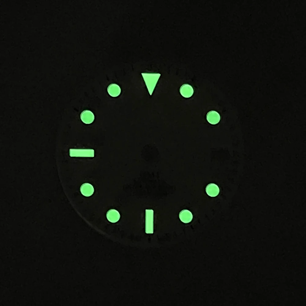 Verde luminoso S Logo Watch, 28,5mm, mostrador clássico, movimento automático, acessórios de modificação, adequado para NH34