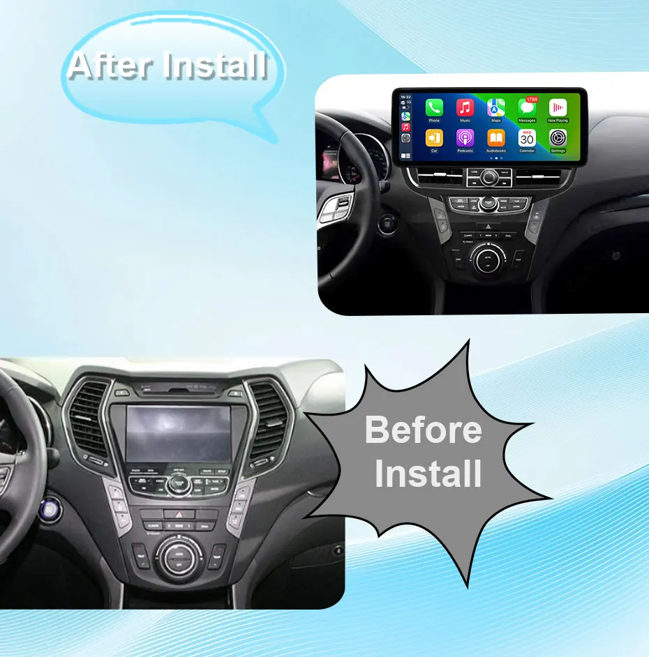 

12.3-дюймовый Android 16 для Hyundai Santa Fe IX45 2013-2017: Автомагнитола с GPS-навигацией, беспроводным CarPlay, Android Auto, Bluetooth, 4G, WiFi, IPS-экраном и сенсорным управлением