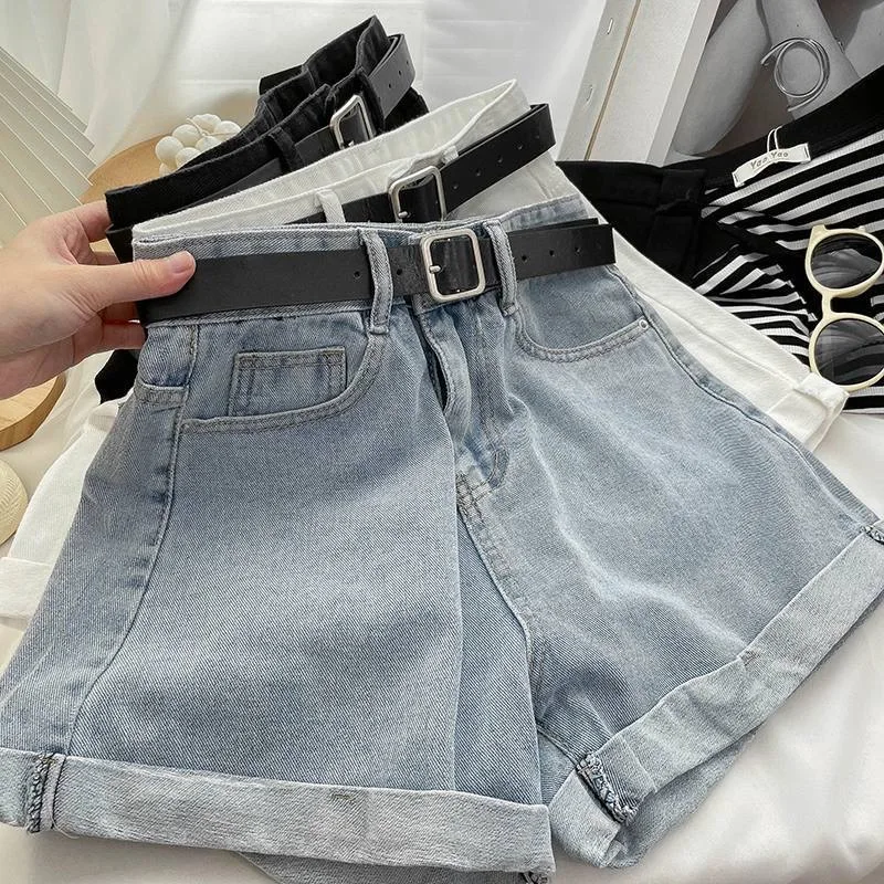 New Women Summer Midi Shorts Skirt Hip Zipper Button Pockets Vintage Casual Elegant Party Fashion Casual Denim