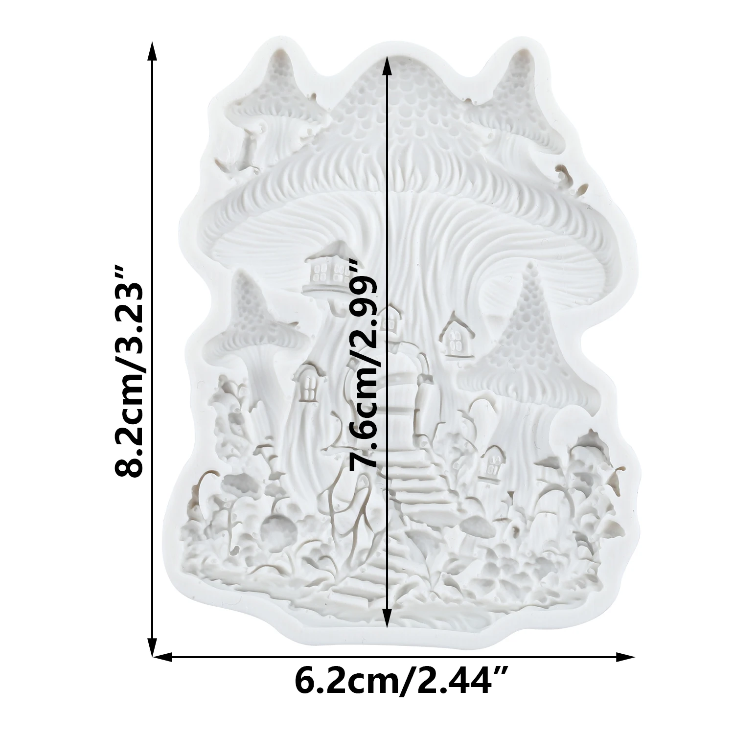 Mushroom Castle Silicone Molds Mushroom Fondant Cake Decorating Tools Cupcake Topper Candy Craft Gum Paste Polymer Clay view 2