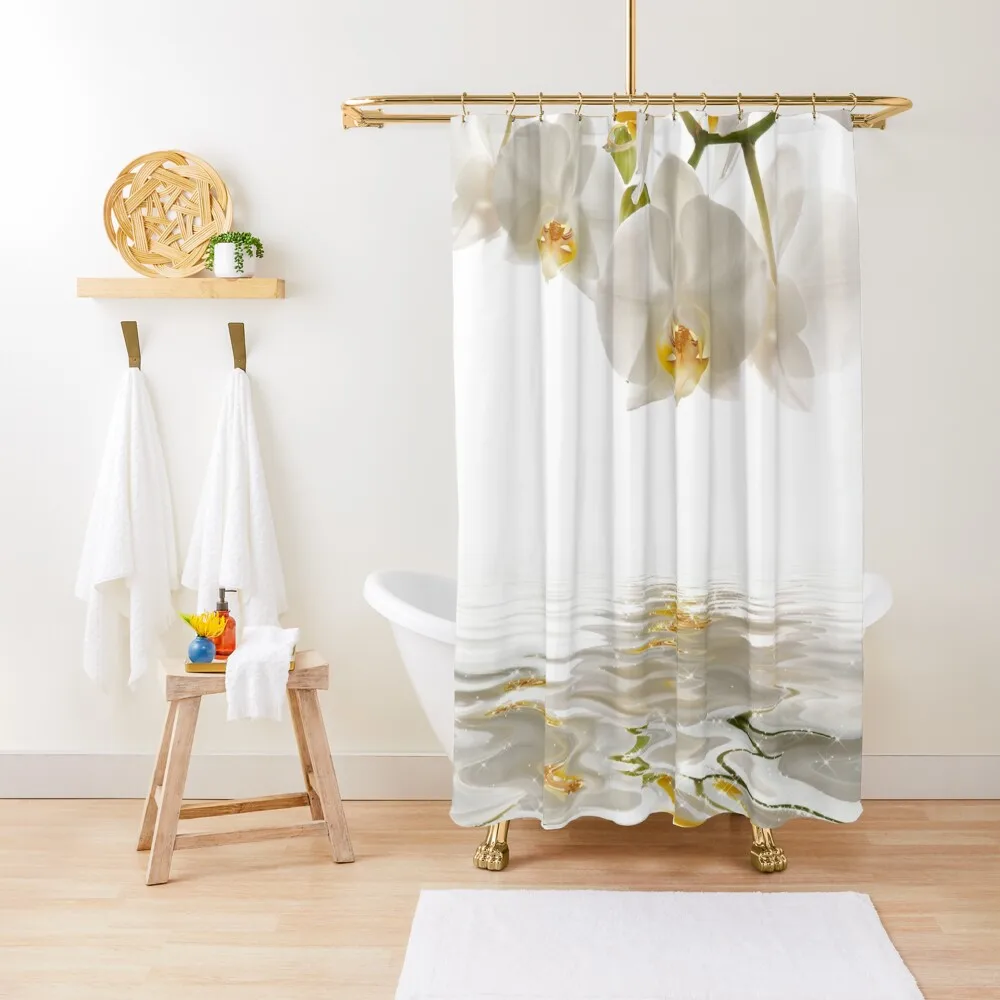 

White Orchids Shower Curtain Toilet Accessories Bathroom For Bathrooms With Beautiful Designs For Bathroom Shower Curtain